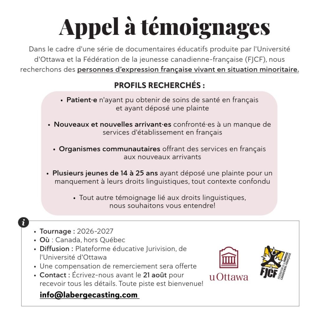 Appel à témoignages Droits linguistiques (1)